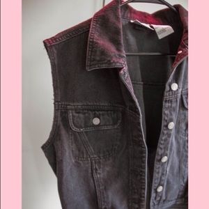 Black denim vest
